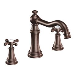 Click here to see Moen TS22101ORB Moen TS22101ORB Weymouth Two-Handle High Arc Roman Tub Faucet, Oil Rubbed Bronze