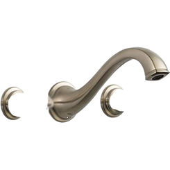Click here to see Brizo 65885LF-BNLHP BRIZO 65885LF-BNLHP Charlotte Two-Handle Wall-Mount Bathroom Faucet, Less Handles, Brushed Nickel