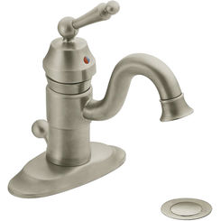 Click here to see Moen S411BN Moen S411BN Waterhill One-Handle High Arc Bathroom Faucet, Brushed Nickel