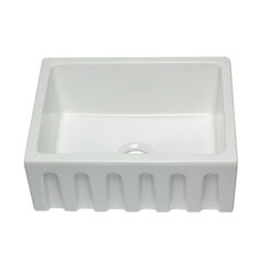 Click here to see Alfi AB2418HS-W ALFI AB2418HS-W Reversible Fireclay Farm-Style Kitchen Sink - White