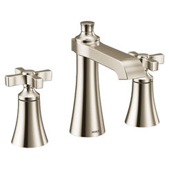 Click here to see Moen TS6985NL Moen TS6985NL Flara Two Handle Widespread Lavatory Faucet with Cross Handle, 1.2 GPM - Nickel