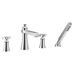 Click here to see Moen TS929 Moen TS929 Flara Roman Tub Faucet Trim with Spray, 2.0 GPM - Chrome