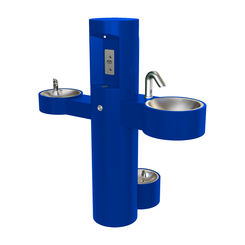 Click here to see Murdock GWQ87-PF Murdock GWQ87-PF Wash-N-Go! Pedestal Mount Handwashing and Drinking Station with Bottle Filler and Pet Fountain - Blue