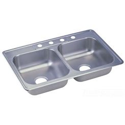 Click here to see Dayton KW10233220 Dayton KW10233220 Stainless Steel Top Mount Double Bowl Kingsford Sink