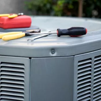 AC unit with tools on top