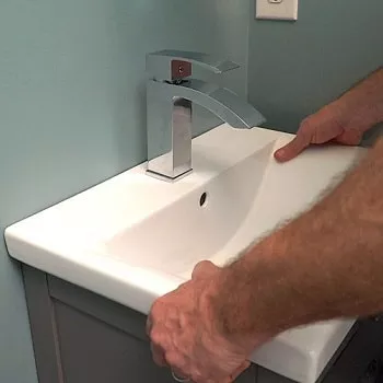 how to measure a bathroom sink drop-in configuration