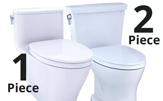 1 piece vs. 2 piece toilet comparison