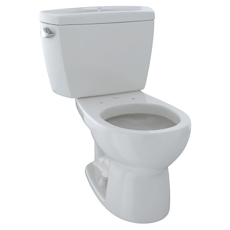 Toto CST743SDB#11 TOTO Drake Two-Piece Round 1.6 GPF Toilet with Insulated Tank and Bolt Down Tank Lid, Colonial White - CST743SDB#11