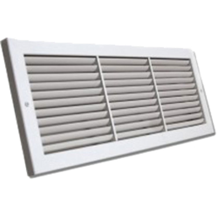 View 2 of Shoemaker 1100-36X6 36x6 Soft White Deluxe Baseboard Return Air Grille (Aluminum) - Shoemaker 1100