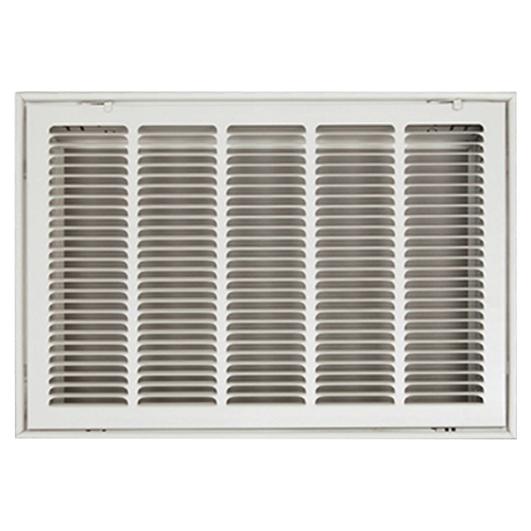 View 2 of Shoemaker FG4-20X30 20x30 Soft White Stamped Face 4 Inches Filter Grille (Steel) - Shoemaker FG4