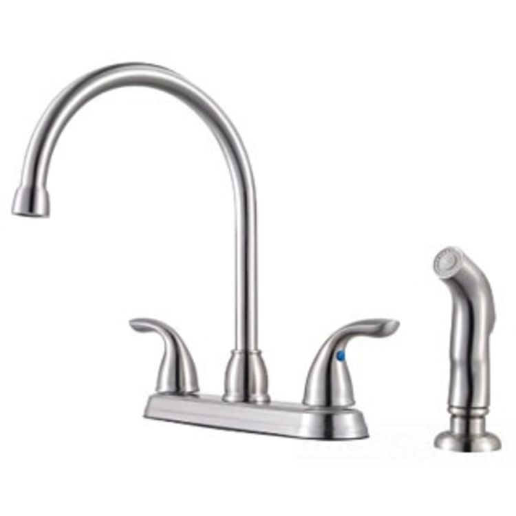 Pfister G136 500s Pfirst Series Kitchen Faucet Two Handle W Side Spray Brushed Nickel