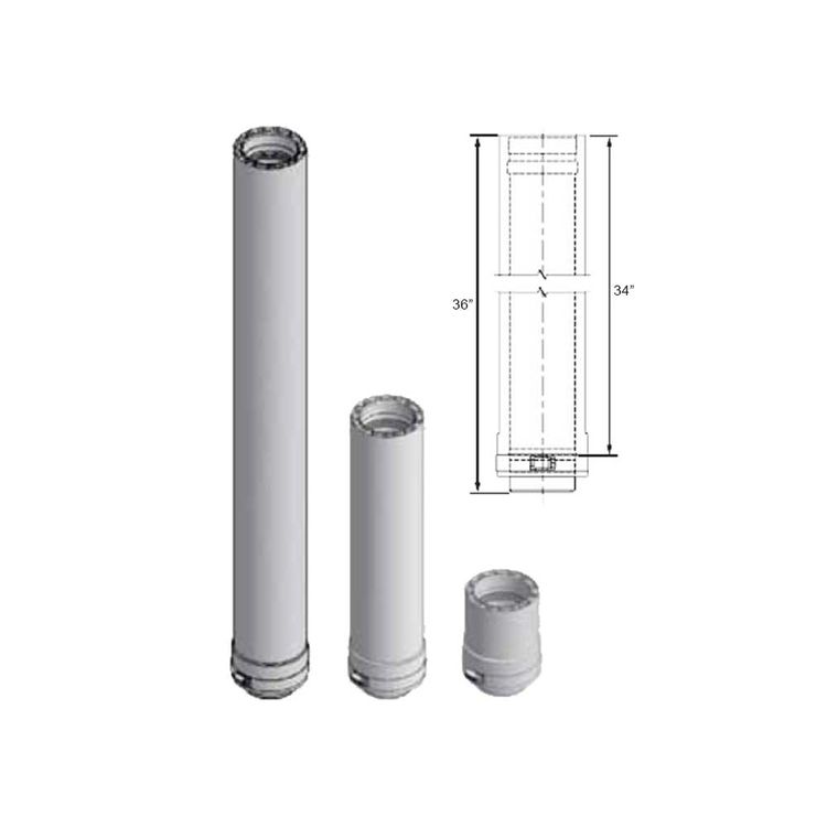 View 3 of M&G DuraVent W2-3603 DuraVent W2-3603 FasNSeal 3-Inch Double Wall Vent Length