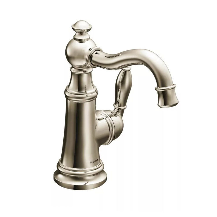 Moen S42107NL Weymouth OneHandle High Arc Bathroom Faucet Polished Nickel