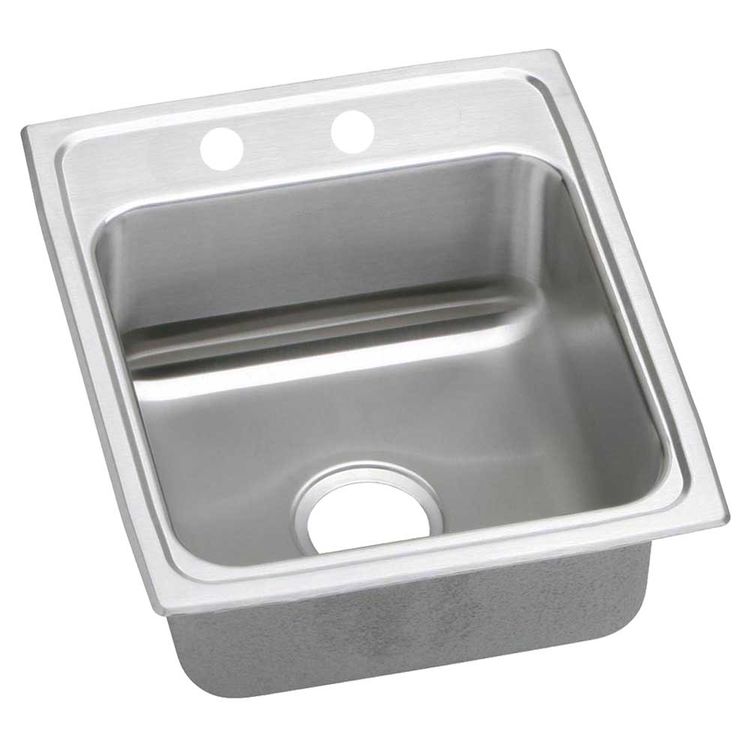 Elkay LRADQ1316402 Elkay LRADQ1316402 13 L x 16 W x 4 D Top Mount Kitchen Sink-2 Faucet Holes, Stainless Steel