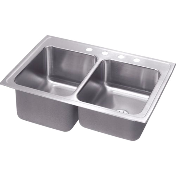 Elkay STLR3322LPD4 Elkay STLR3322LPD4 Gourmet Stainless Steel Single Bowl Top Mount Sink with Perfect Drain