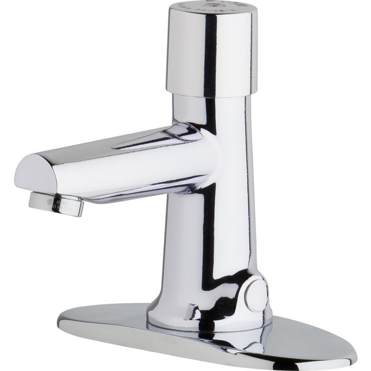 Chicago Faucet 3501-4E2805ABCP Chicago Faucets 3501-4E2805ABCP Hot and Cold Water Metering Mixing Sink Faucet