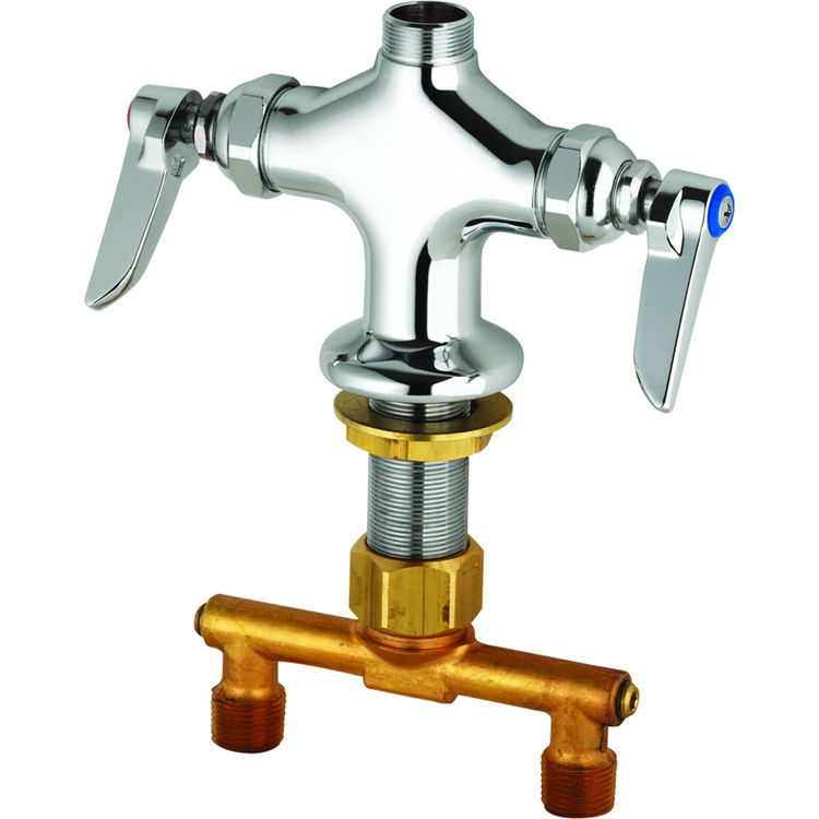 T&S Brass Double Pantry Faucet With Swivel Outlet Less Nozzle Chrome B-0200-LN for sale online 