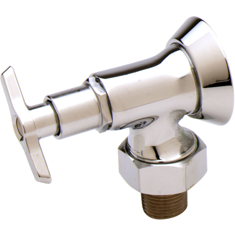 T&S BRASS B1350 LOOSE KEY ANGLE STOP, 1/2" NPT FEMALE INLET, 1/2" NPT