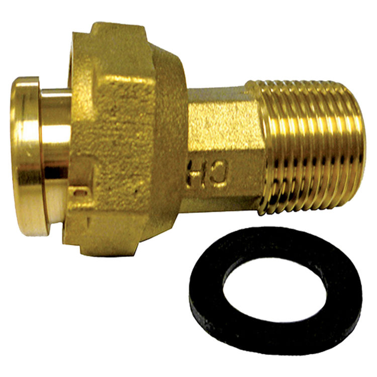 3/4' Water Meter Nipple with Gasket 1" Coupling Nut Solid Brass 