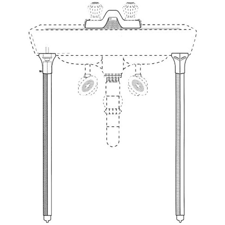 Pasco 1250 Lavatory Legs, Chrome, 30", Adjustable PlumbersStock