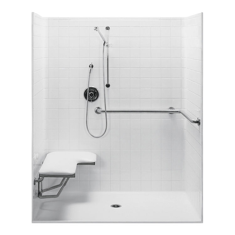 Aquatic Bath 1603st White 60 X34 X75 Ada Shower Stall