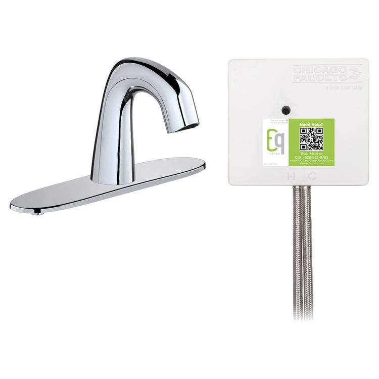 Chicago Faucet EQ-D13A-33ABCP Chicago Faucets EQ-D13A-33ABCP EQ Chrome EQ Curved Series Lavatory Sink Faucet with Hands-free Infrared Detection