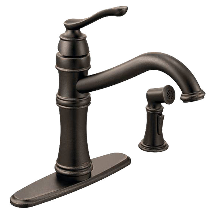Moen 7245ORB Moen 7245ORB Belfield Oil Rubbed Bronze Single Handle Kitchen Faucet with Spray