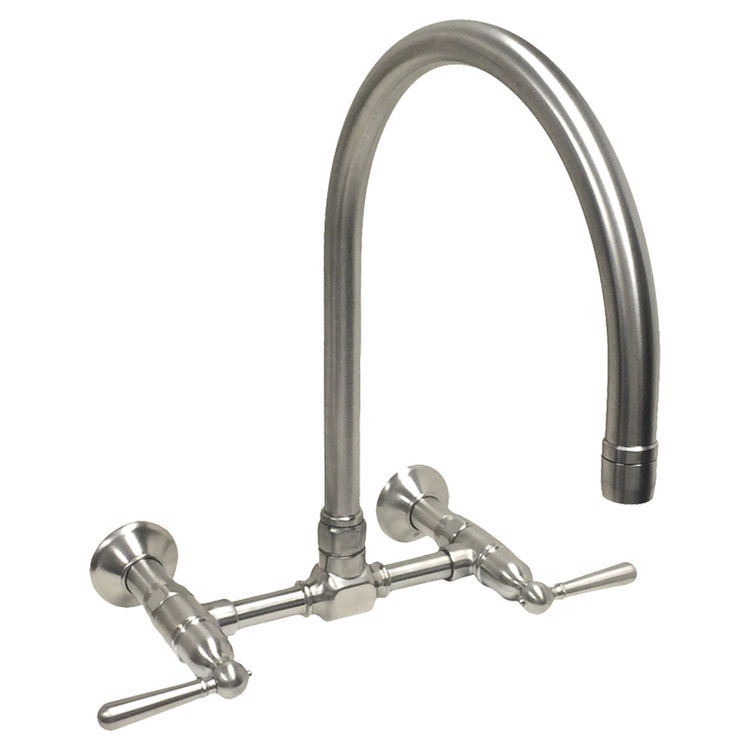Kohler K-7338-4-BS Hirise Deck Bridge Kitchen Faucet ...