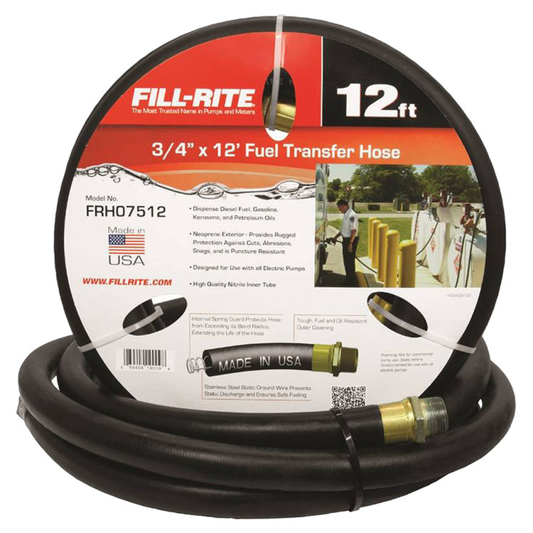 Fill-Rite FRH07520 3/4 in x 20 ft Fuel Transfer Hose with Static Wire for sale online 