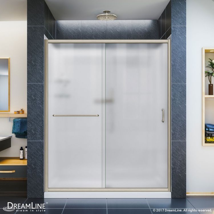 Frosted Sliding Shower Door, Dreamline Infinity Z Frameless Sliding Shower Door