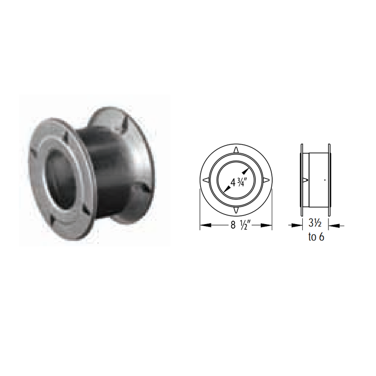 View 3 of M&G DuraVent 4GVWT DuraVent 4GVWT Type B Gas Vent 4-Inch Wall Thimble