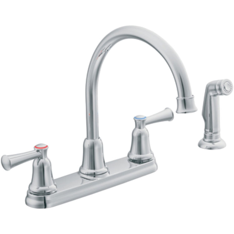 Moen Cfg Ca41613 Capstone Two Handle Kitchen Faucet With Side Spray Chrome