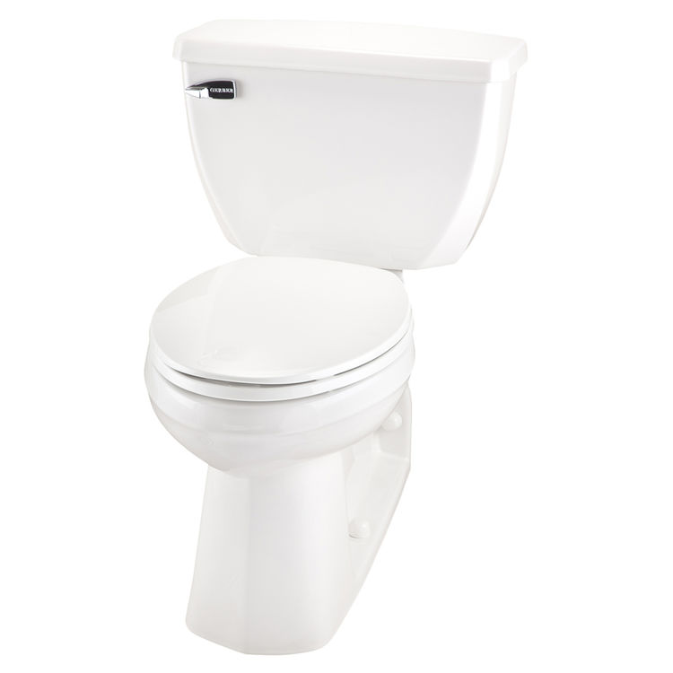 Gerber EF21325 Ultra Flush TwoPiece Elongated ErgoHeight Toilet, 1.1 gpf, 41/4" Vertical