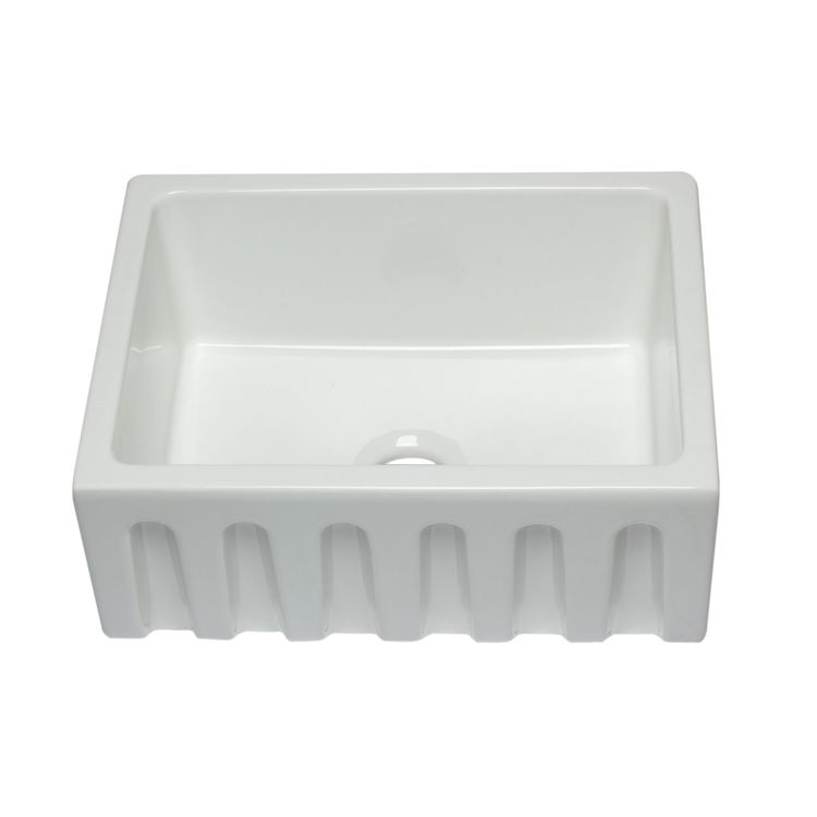Alfi AB2418HS-W ALFI AB2418HS-W Reversible Fireclay Farm-Style Kitchen Sink - White