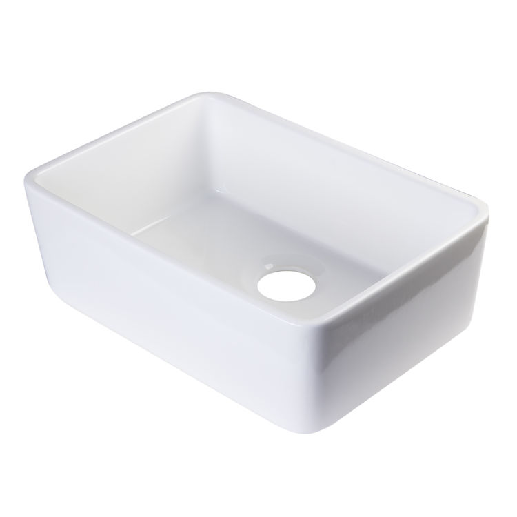 Alfi AB503UM-W 24-Inch Single-Bowl Fireclay Undermount Kitchen Sink