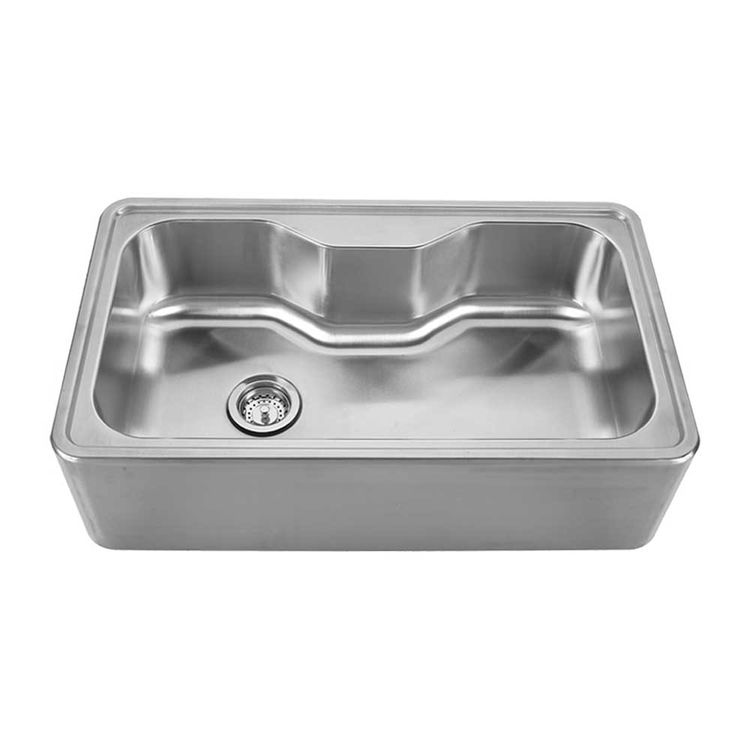 Brushed Stainless Steel Whitehaus WHND11-7-BSS Noahs Collection 12-3/4-Inch Round Drop-In Entertainment/Prep Sink 