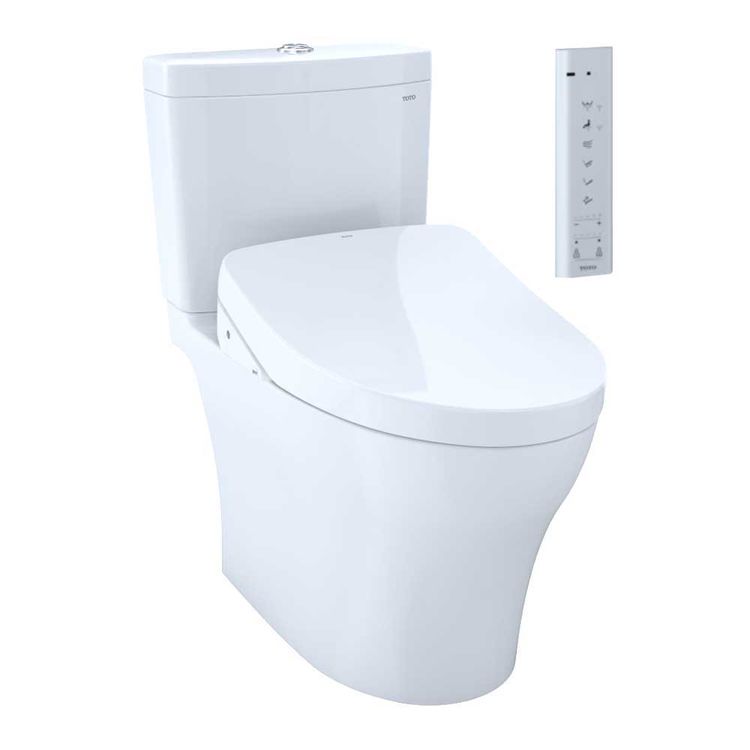 Toto Mwcumg 01 Cotton White Two Piece Aquia Iv Toilet W Washlet S500e Elongated