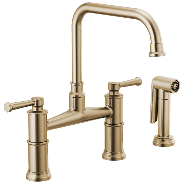 Brizo 62525lf Gl Artesso Two Handle Bridge Faucet W Side Spray