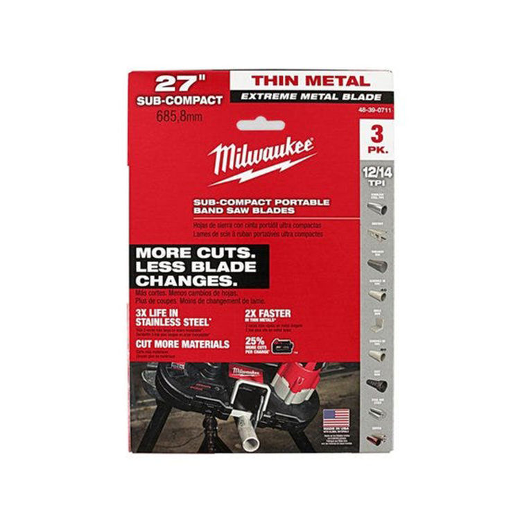 Milwaukee 48390711 Extreme Thick Metal Bandsaw Blades Deep Cut 12/14