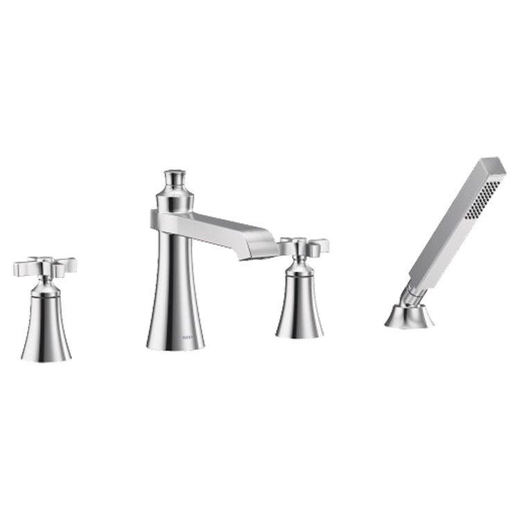 Moen Ts929 Flara Roman Tub Faucet Trim With Spray 2 0 Gpm Chrome
