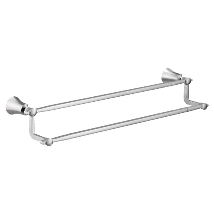 Moen Yb0322ch Flara 24 Double Towel Bar Chrome Plumbersstock