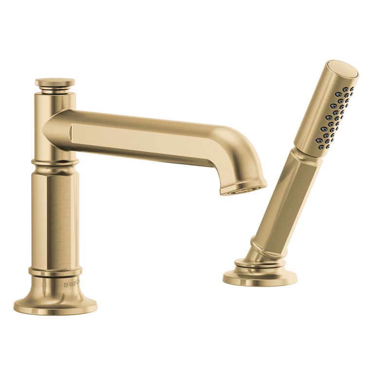 Brizo T67476 Gllhp Invari Roman Tub Faucet Trim With Spray Luxe Gold