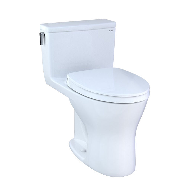 Toto Ultramax 1 Piece Elongated Toilet With Soft Close Seat And Sanagloss 1 6 Gpf Cotton Ms856124csmg 01
