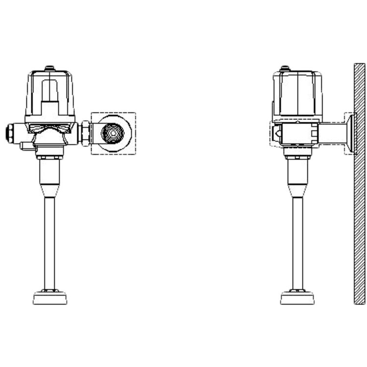 Delta 81T231BTA-30 Delta 81T231BTA-30 TECK Battery-Op. Exposed Flush Valve for Sloan/Zurn, 0.5 gpf, 3/4