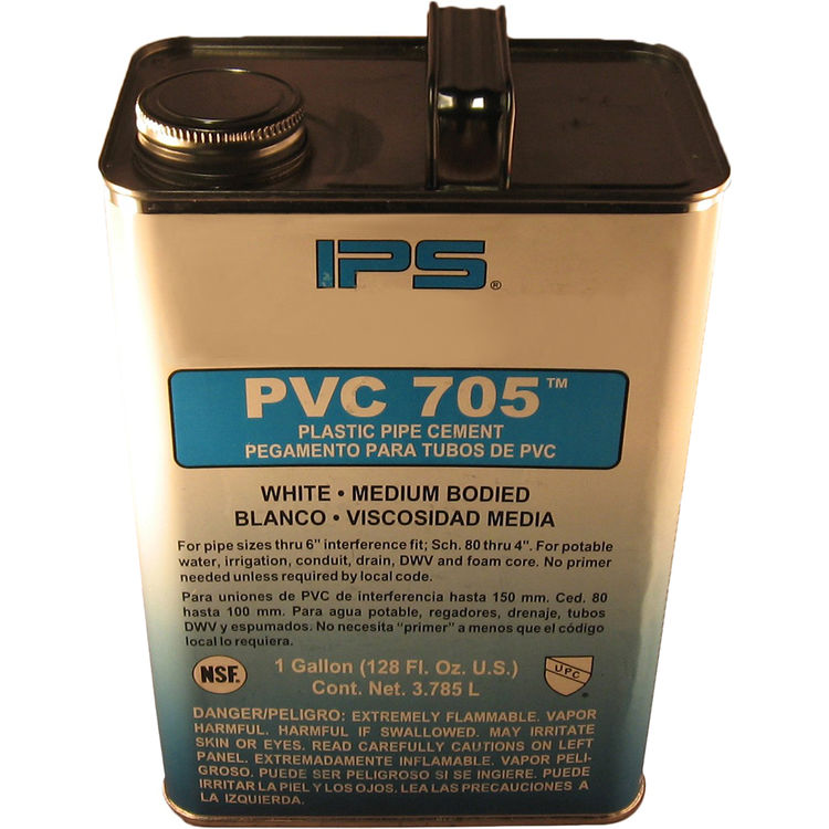 PVC 705 White Plastic Pipe Cement 1 Gallon PlumbersStock