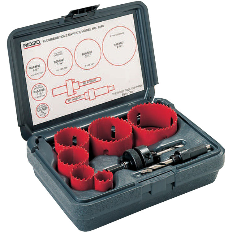Ridgid 81500 Ridgid 81500 Model 1250 Combination Hole Saw Kit Includes multiple Hole Saws 