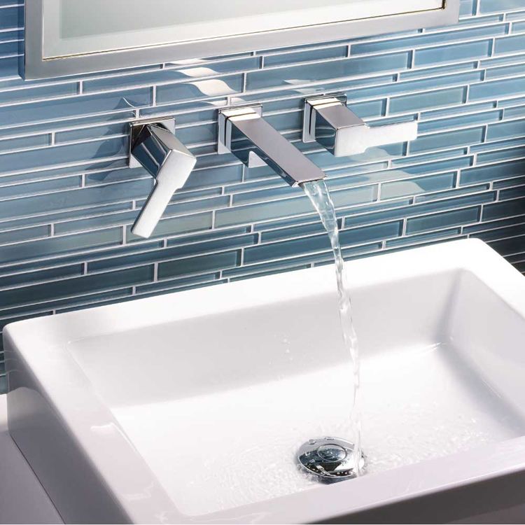 View 3 of Moen TS6730 Moen TS6730 90 Degree Two-Handle Wall-Mount Bathroom Faucet, Chrome