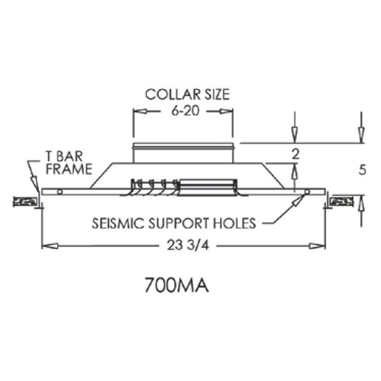 View 4 of Shoemaker 700MA0-6X6 6X6 Soft White Modular Core Diffuser in T-Bar Panel Opposed Blade Damper- Shoemaker 700MA-0