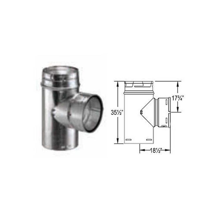 View 3 of M&G DuraVent 26GVT DuraVent 26GVT Type B Gas Vent 26-Inch Standard Tee