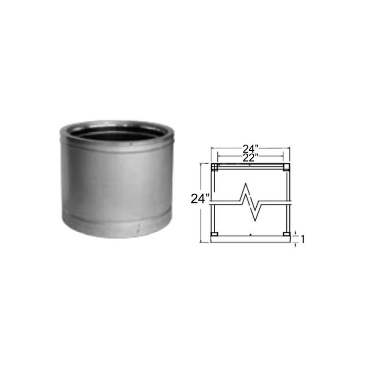 View 3 of M&G DuraVent 99703SS DuraVent 22DT-24SS 22-Inch DuraTech 24-Inch Stainless Steel Chimney Pipe